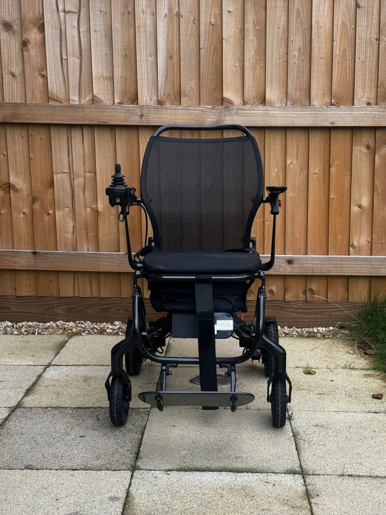 Quickie Q50R Carbon folding electric wheelchair UK – front view