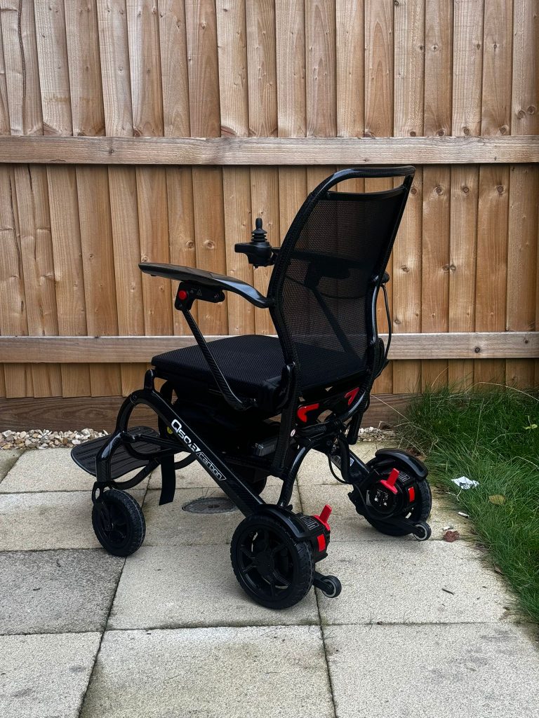 Quickie Q50R Carbon folding electric wheelchair UK – front view