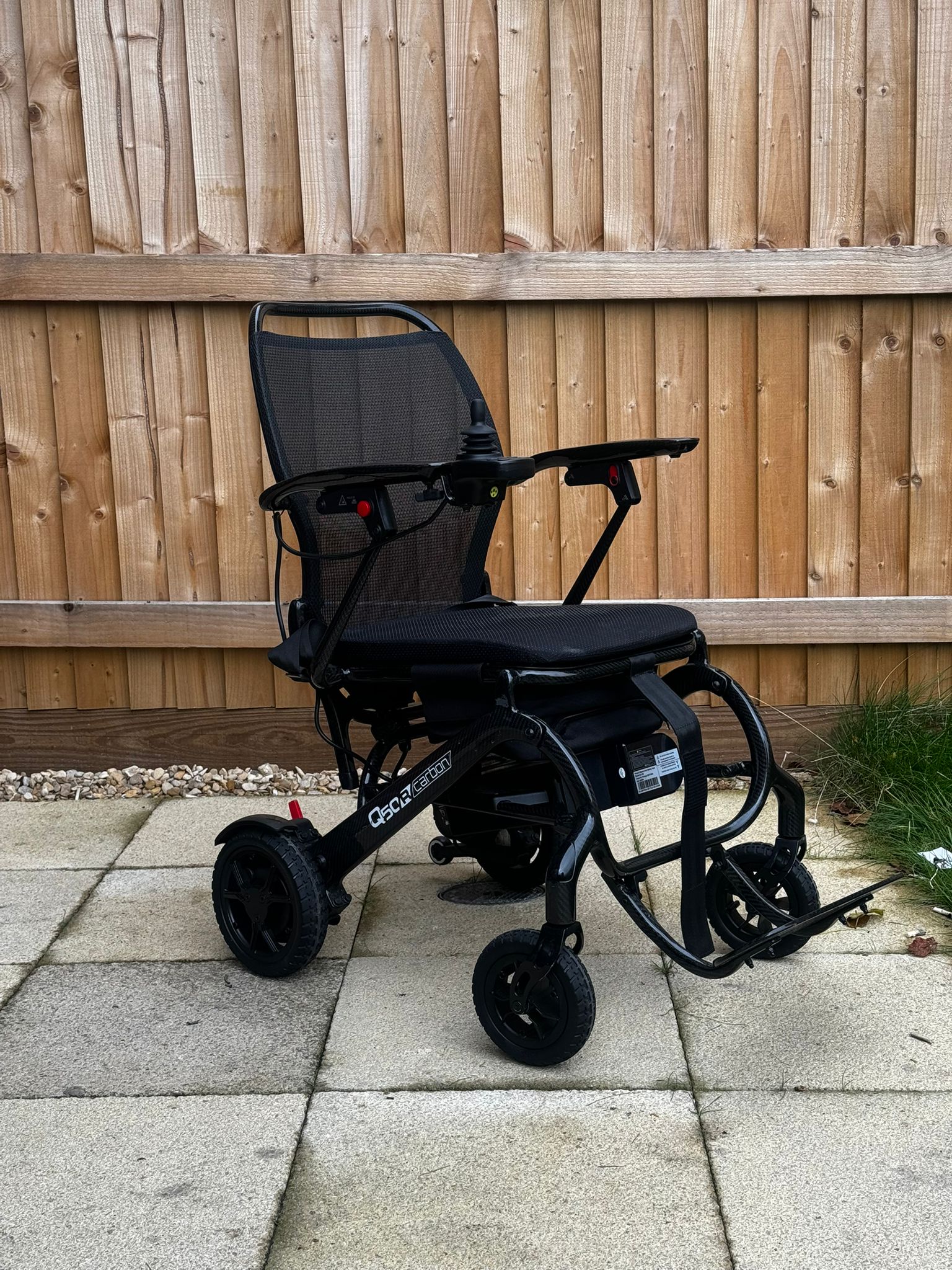 Quickie Q50R Carbon folding electric wheelchair UK – front view